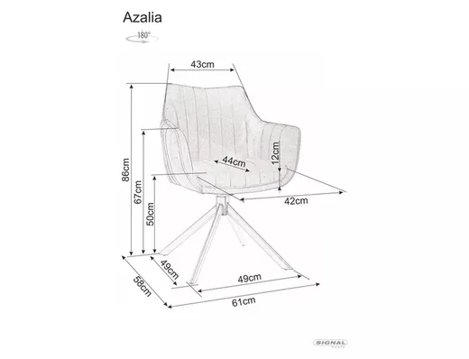 Krzesło obrotowe tapicerowane AZALIA Brego - czarny/szary Brego 07