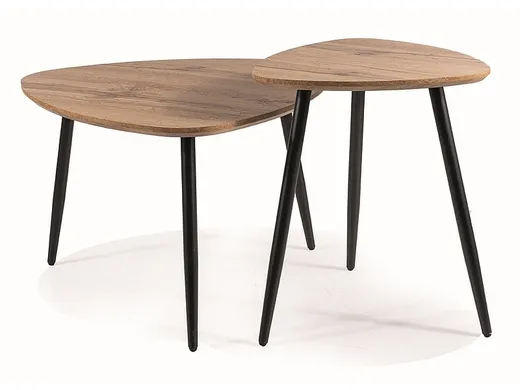 Zestaw 2 stolików TWIN - dąb artisan/czarny