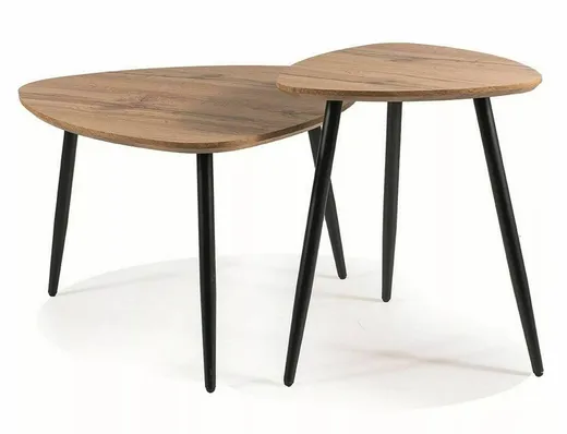 Zestaw 2 stolików TWIN - dąb artisan/czarny