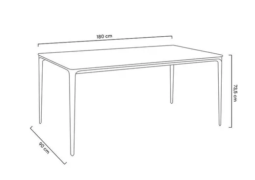 Stół SLIM 180x90 - czarny marmur