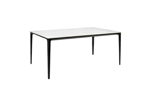 Stół SLIM 140x80 - biały marmur/czarny