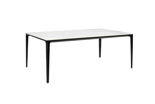 Stół SLIM 180x90 - biały marmur/czarny