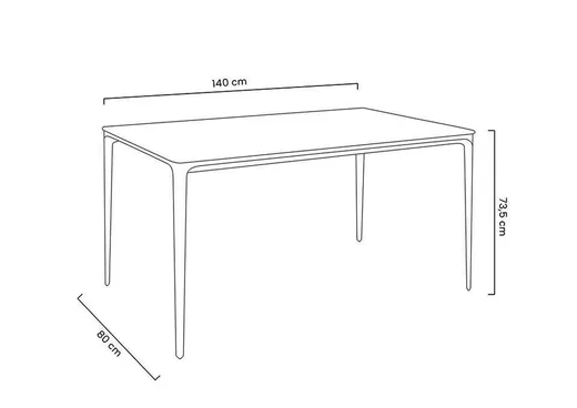 Stół SLIM 140x80 - czarny marmur