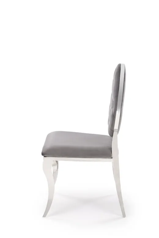 Krzesło pikowane K555 - popielaty Bluvel 14/srebrny