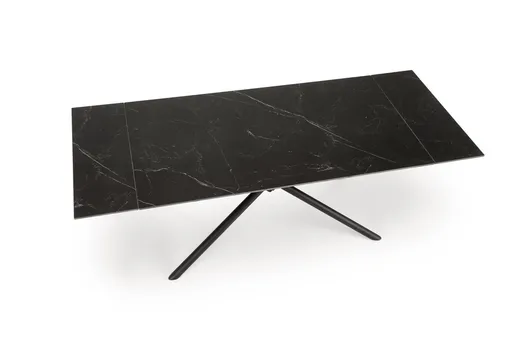 Stół rozkładany VITORINO 160-220x90 - czarny marmur/czarny