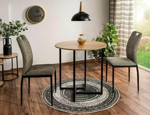 Stół okrągły ALTO II 80 cm - dąb/czarny