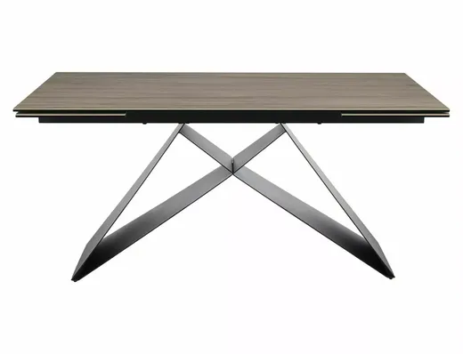 Stół rozkładany WESTIN CERAMIC Sabbia 160/240x90 - jasny brąz/czarny mat