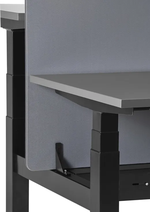 Biurko regulowane FIGHTER DOUBLE DESK 160x70 - antracyt/czarny