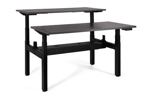 Biurko regulowane ACTIVE II 160x70 - antracyt/czarny