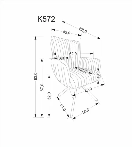 Krzesło obrotowe K572 - popielaty