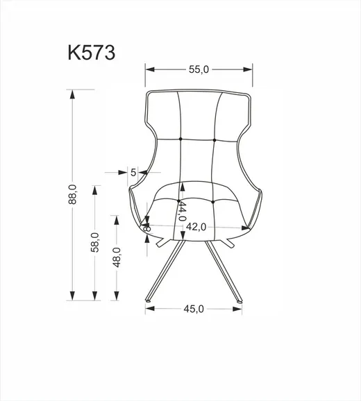 Krzesło obrotowe K573 - popielaty