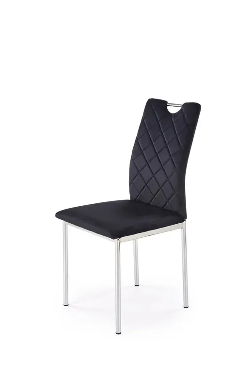 Krzesło welurowe K578 - czarny/srebrny