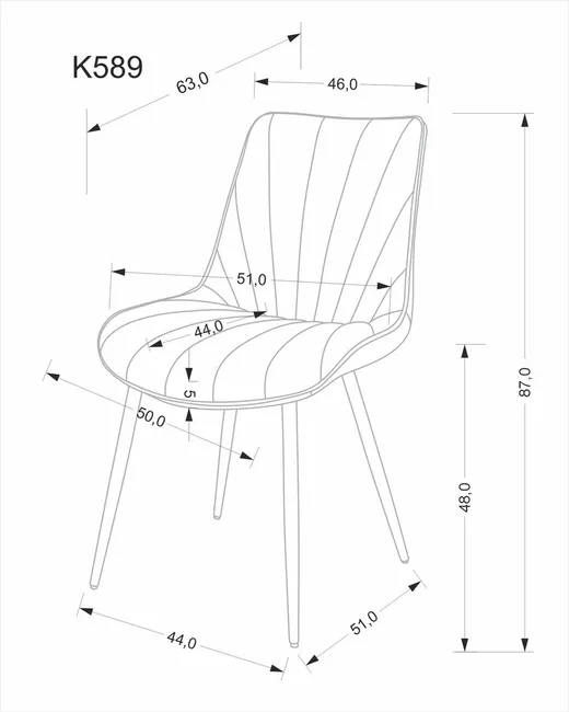Krzesło welurowe K589 - beżowy