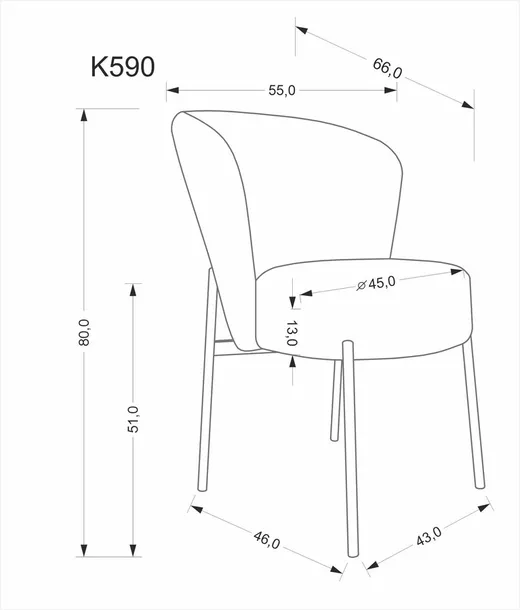 Krzesło tapicerowane K590 - beżowy