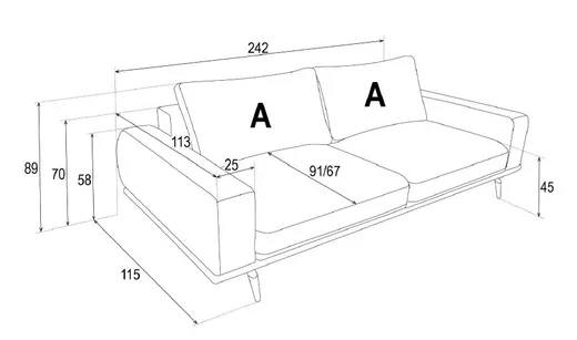 Sofa 3-osobowa rozkładana SELENE