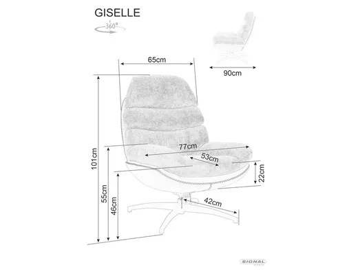 Fotel obrotowy GISELLE - szary