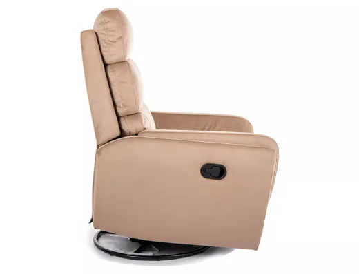 Fotel rozkładany obrotowy  ARGOS Velvet - beżowy Bluvel 28