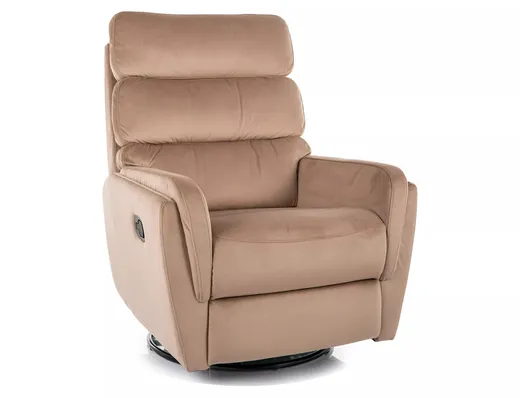 Fotel rozkładany obrotowy  ARGOS Velvet - beżowy Bluvel 28