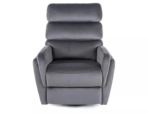 Fotel rozkładany obrotowy ARGOS Velvet - szary Bluvel 14