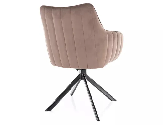 Krzesło obrotowe welurowe AZALIA Velvet - cappuccino Bluvel 38