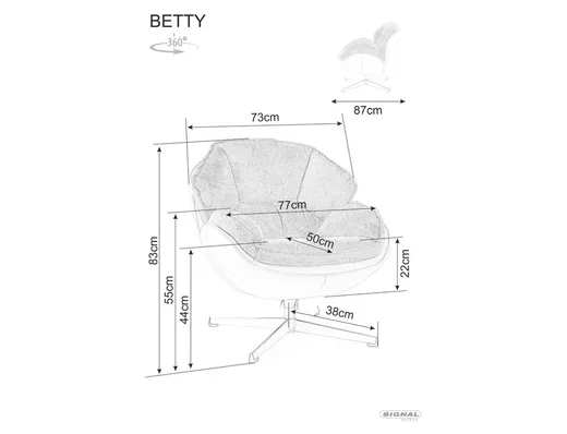 Fotel obrotowy BETTY - curry