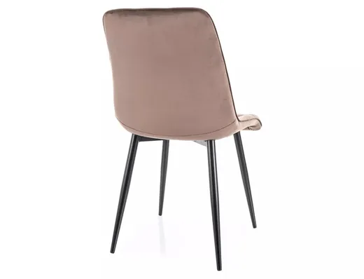 Krzesło welurowe pikowane CHIC Velvet - cappuccino Bluvel 38
