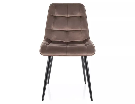 Krzesło welurowe pikowane CHIC Velvet - cappuccino Bluvel 38
