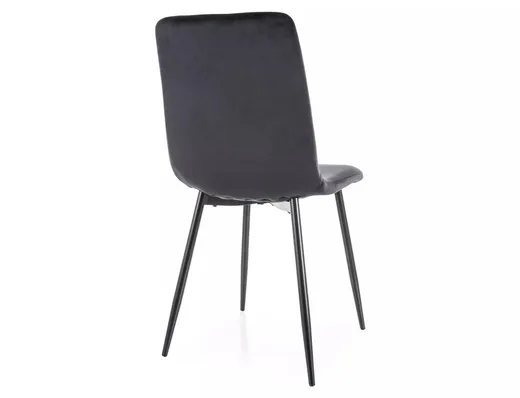 Krzesło tapicerowane welurowe DAREN Velvet - czarny Bluvel 19