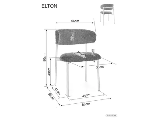 Krzesło tapicerowane ELTON Brego - kaszmir/beżowy Brego 34
