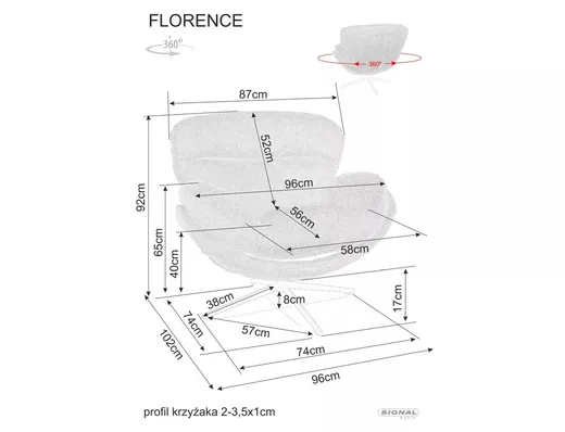 Fotel obrotowy FLORENCE Raven - szary Raven 07