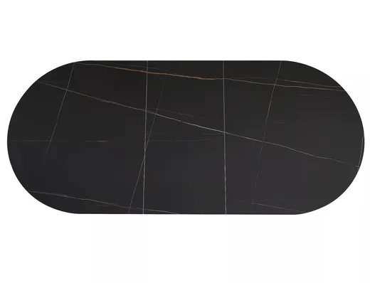 Stół owalny rozkładany GASTON CERAMIC 140/180x80 - czarny