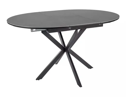 Stół okrągły rozkładany GASTON CERAMIC 100/135x100 - szary/czarny