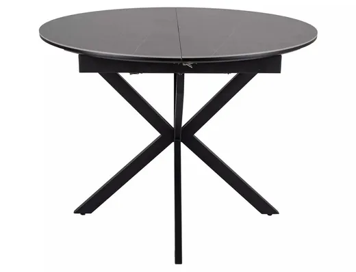 Stół okrągły rozkładany GASTON CERAMIC 100/135x100 - szary/czarny