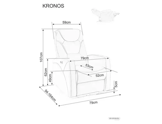 Fotel rozkładany KRONOS Velvet - cappuccino Bluvel 38