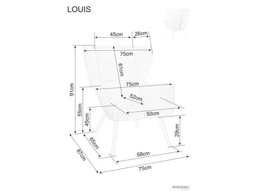 Fotel LOUIS Velvet - szary Bluvel 14