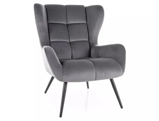 Fotel LOUIS Velvet - szary Bluvel 14