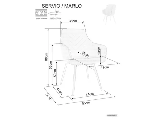 Krzesło obrotowe tapicerowane MARLO Velvet - szary Bluvel 14