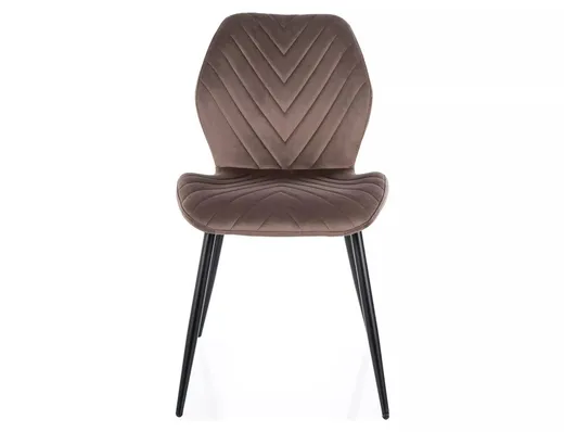 Krzesło tapicerowane welurowe MIKE Velvet - cappuccino Bluvel 38