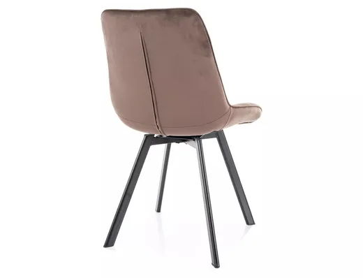 Krzesło pikowane tapicerowane MONTI Velvet - cappuccino Bluvel 38