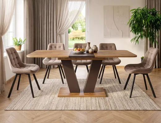 Krzesło pikowane tapicerowane MONTI Velvet - cappuccino Bluvel 38