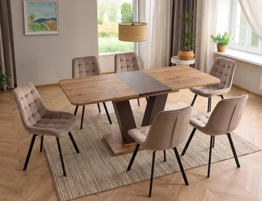 Krzesło pikowane tapicerowane MONTI Velvet - cappuccino Bluvel 38