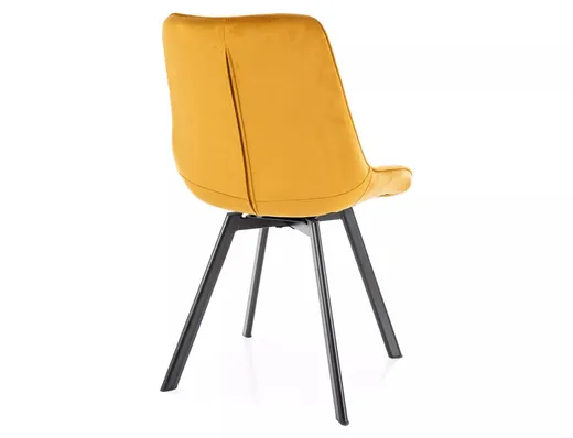 Krzesło pikowane tapicerowane MONTI Velvet - curry Bluvel 68