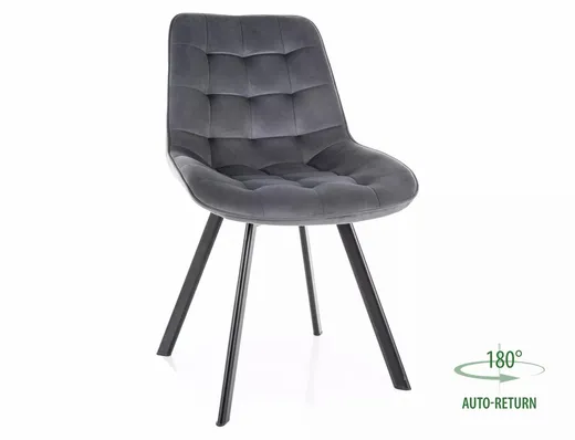 tkanina Bluvel 14 Krzesło pikowane tapicerowane MONTI Velvet - szary Bluvel 14