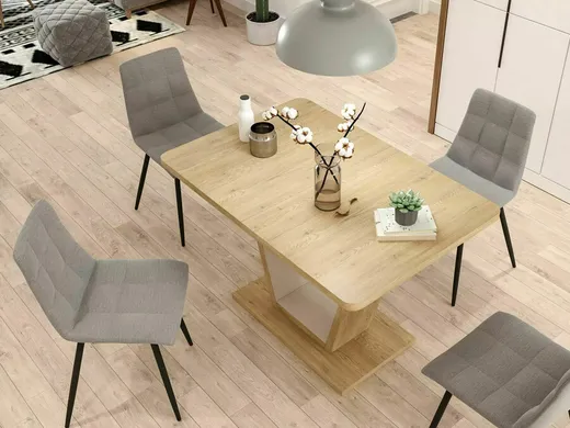 Stół rozkładany NIGEL 120/160x80 - dąb cremona torro/kaszmir