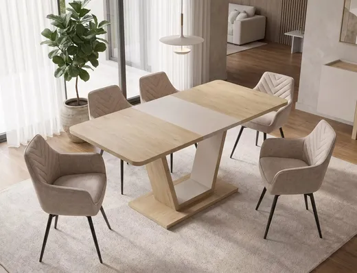Stół rozkładany NIGEL 120/160x80 - dąb cremona torro/kaszmir