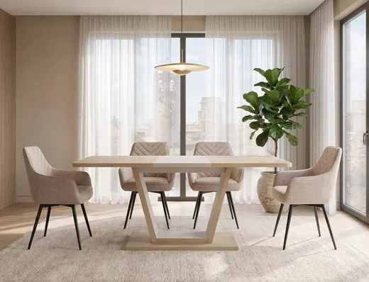 Stół rozkładany NIGEL 120/160x80 - dąb cremona torro/kaszmir