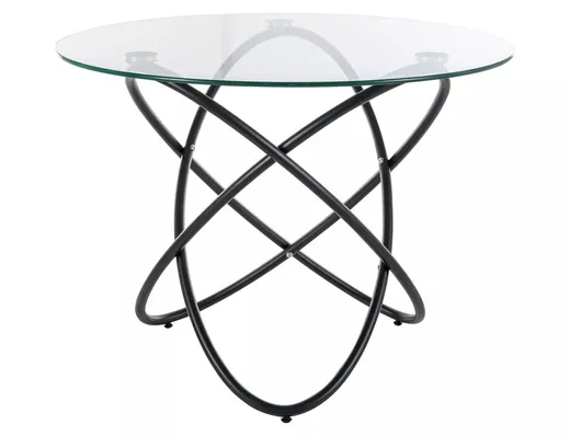 Stół okrągły ORBIT 100 cm - transparentny/czarny