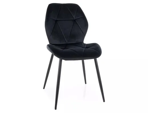 tkanina Bluvel 19 Krzesło tapicerowane welurowe RICK Velvet - czarny Bluvel 19
