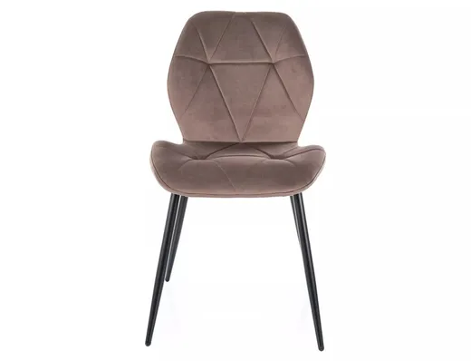 Krzesło tapicerowane welurowe RICK Velvet - cappuccino Bluvel 38