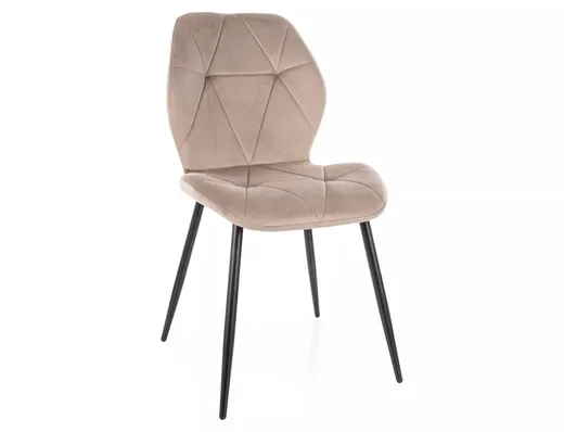 tkanina Bluvel 40 Krzesło tapicerowane welurowe RICK Velvet - beżowy Bluvel 40